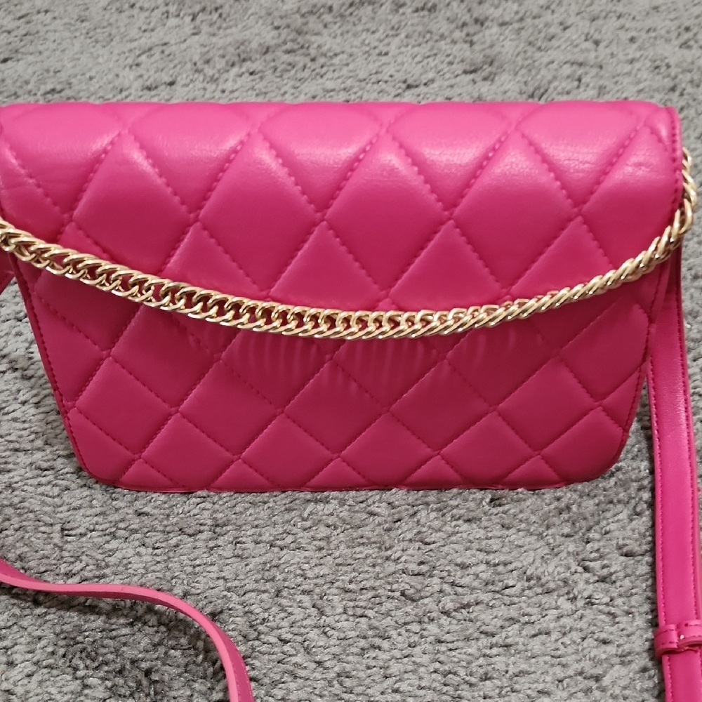 Forever 21 Pink Quilted Shoulder Bag/Purse With Adjustable Straps | One Size - Picture 11 of 11